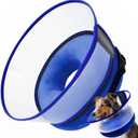 Inflatable Dog Cone Collar with Detachable Sturdy Shield,Soft&Lightweight-Ideal for Post-Surgery Recovery and Daily Wear,Suitable for Large Dog Breeds(Blue,L) (L(Neck:15-18"))