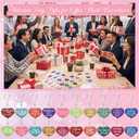 Kenning Valentine Day Gifts for Coworkers Bulk Glitter Heart Shaped Keychain and Valentine Cards for Valentines Party Favors