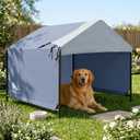 4x4 FT Extra Large Dog House Outdoor with Upgraded Doors, Weatherproof Dog Shade Shelter for Outside, Sun Rain Canopy Pet House for Large Dogs, Large Dog Tent Outdoor, Navy Blue