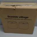 Lampshades Set of 2, Drum Lampshades 11.6" Top x 12.6" Bottom x 9.8" High, Seaside Village Medium Lampshades (Spider Fitter), Beige Lampshades Natural Linen Hand Crafted, Easy Assembly Required