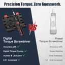 VANPO Digital Torque Screwdriver, 1.77-26.55 in.lb, 2% Accuracy | 0.2-3Nm, 1/4" Inch Pound Torque Screwdriver Set with S2 Bits, LCD Display & Audible Buzzer & 4 Unit for Bike,Scope Mounting