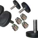 1.5" Base Furniture Levelers #304 Stainless Steel, 5/16"-18 Bolt with Screw-in nut- Pack of 4 | Heavy Duty Adjusting Foot | 1" Adjustable Furniture Legs,Table Levelers. Low Profile