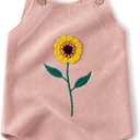 Simplee kids Baby Girls Sunflower Knit Rompers Knit Clothes for Newborn Baby Girls (6-12 Months)