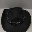 Womens Western Cowboy Cowgirl Hats with Belt Buckle (Medium, Black)