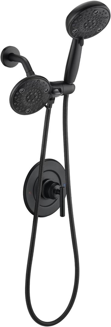 Replacement for Moen Shower Faucet Trim Kit, High Pressure Dual Shower Combo, Shower Handle, (Valve& Catridge Not Inclued), Matte Black