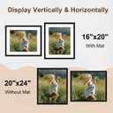20x24 Picture Frame, Wooden Photo Frames with Tempered Glass, 1 Pack, 20x24 in