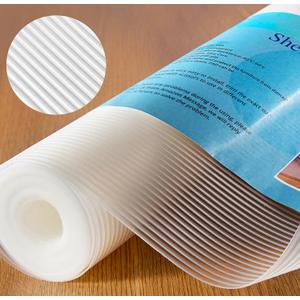 Shelf Liner, 11.8 Inches x 20 FEET Non-Slip Kitchen Cabinet Liner, Washable Oil-Proof Non-Adhesive Contact Paper for Kitchen Drawer, Cabinet, Shelves, Cupboard, Refrigerator, Storage, Desk, Countertop (Transparent)