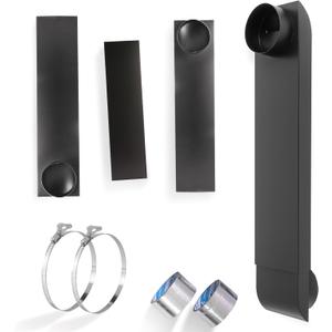 Dryer Vent Periscope Kit 25"-55" Adjustment Stainless Steel Duct for Tight Spaces, Slim Flat Design, Universal 4" Fit for Whirlpool LG Samsung, Includes 2 Leak-Proof Foil Tapes OEM Genuine