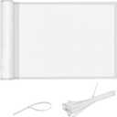 LOVE STORY 3' x12' White Waterproof Balcony Privacy Screen Cover - Opaque Fence Covering Privacy, 100% Polyester Fabric, UV Protection Shield for Apartment Railing,Outdoor Patio, Deck, Porch
