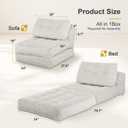 Folding Sofa Bed, Convertible Sleeper Chair With Back Support, Grey