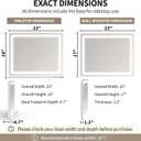 ROLOVE 23"x 18" Large Vanity Mirror with Lights, LED Makeup Mirror for Dresser and Desk, 10X Magnification, Dimmable Touch Control, Wall Mounted or Tabletop Mirror for Bedroom (White)
