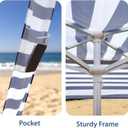 AMMSUN Portable Beach Cabana, 8'×8' Beach Canopy, Easy Set up and Take Down, Cabana Tent with Sand Pockets，Foldable Beach Tent Sun Shelter Family-Sized Beach shelter UPF50+, 6.9'×6.9'