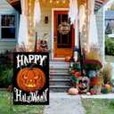 5 x Doncida 3 Pack Happy Halloween Thanksgiving Christmas Garden Flag 12x18 inch Double Sided Burlap Pumpkin Welcome Fall Holiday Small Yard Flag for Outside Decoration