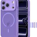 Case for iPhone 17 Pro 6.3'' Compatible with Magnetic Mag-Safe Charging [Camera Control Button] [Camera Protection] Matte Translucent Military Grade Shockproof Phone Case, Light Purple