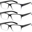 NORPERWIS Reading Glasses 5 Pairs Quality Readers Spring Hinge Glasses for Reading for Men and Women (5pcs - Black/Clear, 3.00)