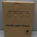 Indoi 4Light Bathroom Light Fixtures, Black Bathroom Lights Over Mirror with Clear Glass Globe Shade, Vanity Lights for Bathroom Kitchen Living Room Hallway Cabinet Bedroom Porch