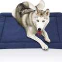 CHEERHUNTING Camping Dog Bed Pet Bed 40X32, Outdoor, Waterproof, Washable, Water-Resist, Large, Durable, Portable Travel Pet Mat (40in, Navy)