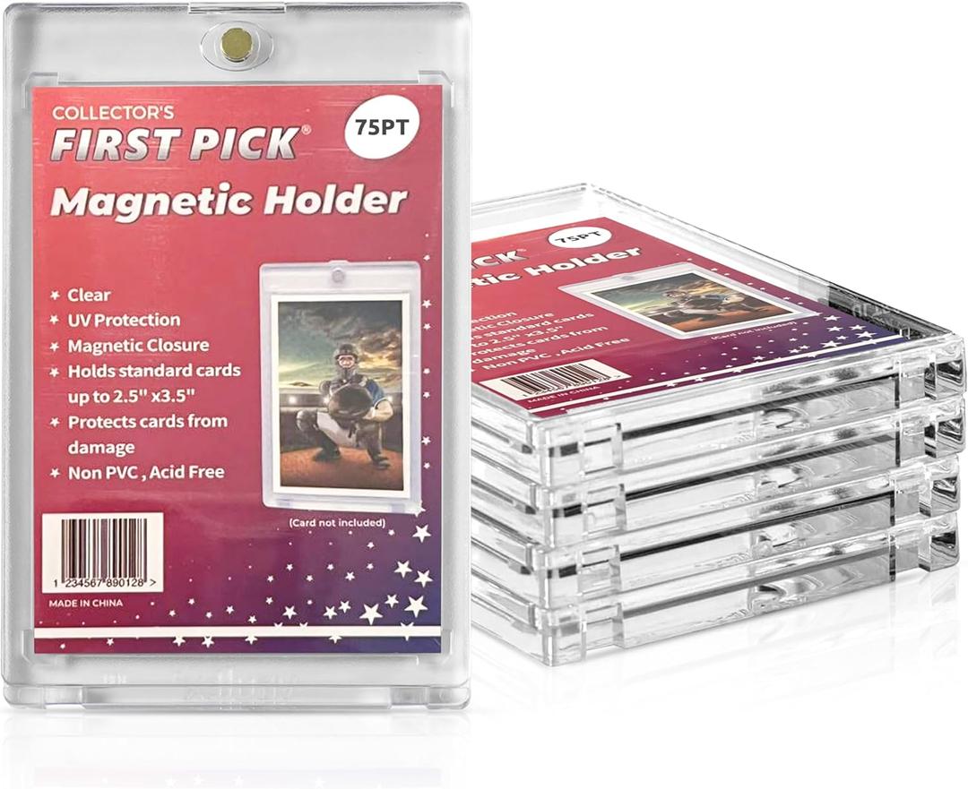 75PT (25 Pack) Premium One Touch Magnetic Card Holder UV Protection - Ultra Clear - PVC Free - Trading Card Holder Card Protector Magnetic Card Case for Trading Cards Sports Cards 75PT (25 Pack) Premium One Touch Magnetic Card Holder UV Protection - Ultra Clear - PVC Free - Trading Card Holder Card Protector Magnetic Card Case for Trading Cards Sports Cards