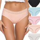 Hipster Panties for Women Underwear Lace Bikini Hip-huggers Panties 5 Pack M