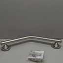 Moen Brushed Nickel Bathroom Safety 16-Inch Stainless Steel Angled Shower Grab Bar for Handicapped or Elderly, RA8716D1GBN