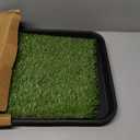 Ottomanson Artificial Grass Puppy Potty Training Pad with Tray, 15" x 30" Reusable Pee Pad for Small Pets and Dogs
