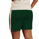 HBQ Women 2 Piece Outfits Summer Color Block Sweatsuits Track Suits Biker Shorts Workout Jogger Sets-Off White-M