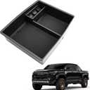 2024 2025 2026 Tacoma Accessories Center Console Organizer for Toyota Tacoma (SR5/TRD Off-Road/TRD Sport/TRD Pro/Limited/Trailhunter) Durable ABS Plastic 2025 Tacoma Console Tray Insert (Black)