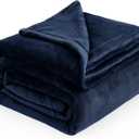 Bedsure GentleSoft Navy Fleece Blankets Queen Size - Bed Blanket Blue Soft Lightweight Plush Fuzzy Cozy Luxury Microfiber, 90x90 inches
