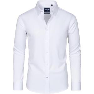 Alimens & Gentle Slim Fit Dress Shirts for Men Long Sleeve Stretch Stain Proof Wrinkle Free Button Down Shirts Formal Shirts, Size: M