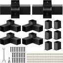 Pergola Kit, Pergola Bracket kit for 4"x 4" (Actual 3.5" X 3.5") Lumber, DIY Pergolas Brackets with 3-Way & 4-Way Corner Bracket, Gazebo Brackets Kits for Gardens, Pergolas, Courtyard (12 pc)