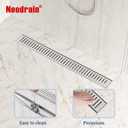 Neodrain 24" Brushed Linear Shower Drain with Removable Capsule Grate