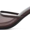 Mattiventon Heeled Sandals for Women Slide Sandals Square Open Toe Mules Chunky Heels Slip On Summer Dress Shoes (Brown, 10)