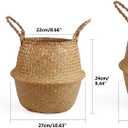 Woven Seagrass Belly Basket for Storage Plant Pot and Laundry, Picnic and Grocery Basket (Medium, Original)