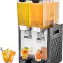 VEVOR Commercial Beverage Dispenser, 2 Tanks 10 L / 10.6 QT Per Tank Juice Dispenser, 270W Stainless Steel Ice Tea Drink Machine with 45F-54F Cooling Temperature, for Cold Drink Restaurant Bar Party