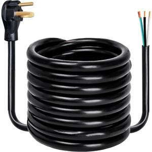 15FT 6 AWG 3 Prong Replacement Power Cord with N650P Plug, Heavy Duty 50AMP 250V Extension Cable with Pigtail Open Wiring End  Suitable for TEMPWARE 10000W Electric Garage Heater
