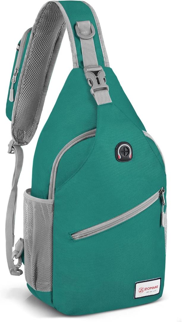 ZOMAKE Sling Bag,Small Crossbody Sling Backpack,Water Resistant Shoulder Daypack for Travel,Anti Thief Chest Bag for Hiking(Army Green(N