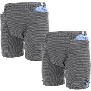 Lmaray Incontinence Care Trousers 2 Packs, Catheter Leg Bag Shorts, Urinary Incontinence Supplies for Men, Compatible with Nephrostomy, Foley, Suprapubic & Biliary Catheters (2XL(Men's))