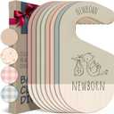 Baby Clothes Dividers For Closet - Wooden Baby Clothes Organizer Dividers for Boy & Girl, 8 Baby Closet Dividers by Size - Ideal Clothing Organizers (Earth Tone)