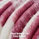 FUTEI Pack of 2 Faux Fur Plush Throw Pillow Covers 20x20 Inch Soft Tie Dye Striped Textured Farmhouse Decorative Cushion Covers Modern Home Decor for Couch Bed Living Room, Burgundy White