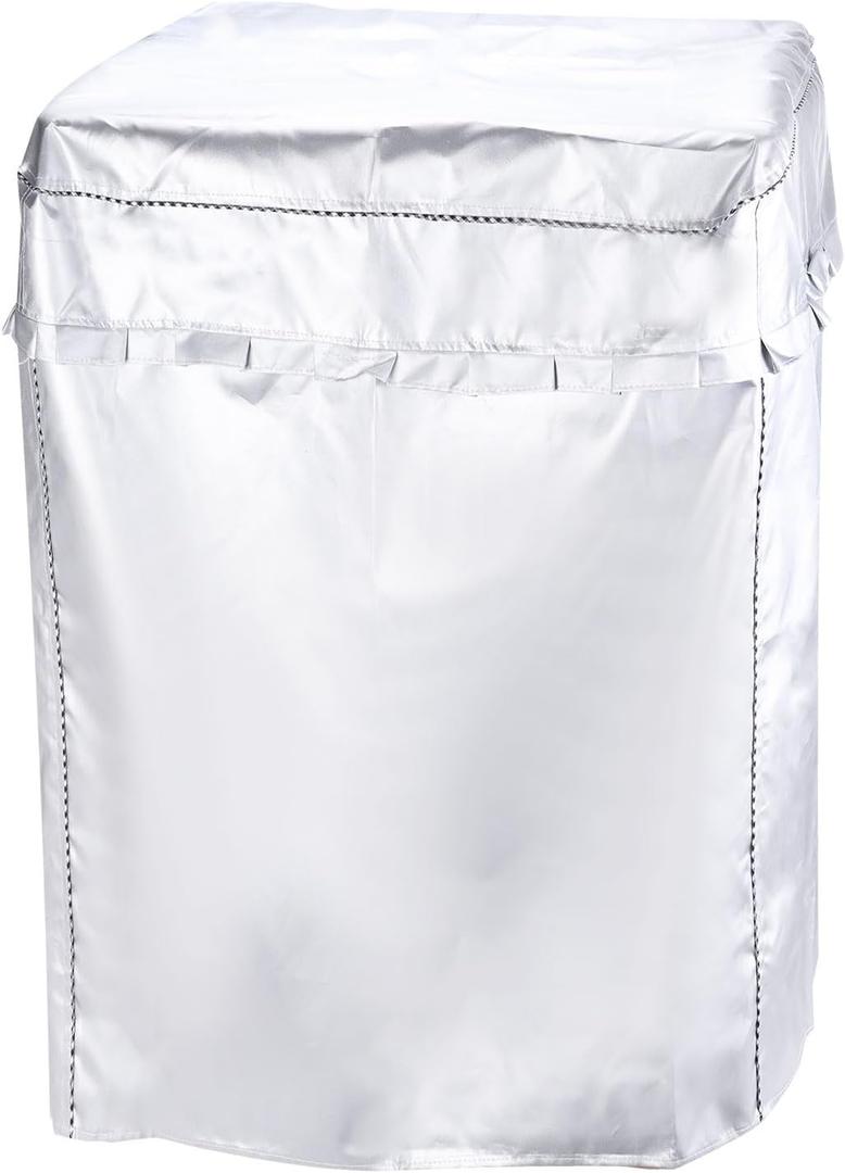 MECCANIXITY Twin Tub Washing Machine Cover, Portable Washer Cover 30Wx17Dx35H Inch(M Size) Silver Waterproof Cover for Twin Tub Washer