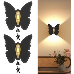 Eneru Battery Operated Wall Sconce Set of 2: 5000mAh Rechargeable Motion Sensor Night Light Wireless Wall Sconces Magnetic Closet Lights Stair Light Indoor Up and Down Wall Lamp for Bedroom Hallway