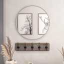 HBCY Creations Medium Round Mirror, Silver 24 inch Wall Mirror for Entryway, Bathroom, Living Room and More, Modern Minimalist Mirror for Both Rustic and Boho Design and Decor