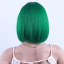 PATTNIUM Green Wig for Women Green Bob Wig Dark Green Wigs Short Straight Bob Middle Part Heat Resistant Synthetic 12 '' Wigs