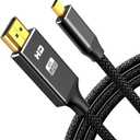 4K Micro HDMI to HDMI Male Cable Adapter, 4K@60Hz HDR Nylon Braid Cord for GoPro Hero, Zfc, RPi, A6000, A6300, Camera, Video Capture Card, Black 6FT