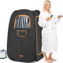 VEVOR Compact Portable Steam Sauna Tent, 1200W Sauna with Chair & Storage Bag, Home Sauna Tent for Detox Relaxation, Time & Temperature Remote Control Personal Sauna for Home, 2.6x 2.6x 4.3