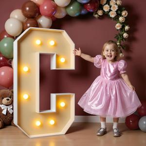 imprsv 3FT Block Marquee Letters Light Up Letters for Birthday Baby Shower Party Backdrop Decor, Large Light Up C for Wedding Decorations Engagement Party Decorations