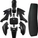CLEO Plastics Kit with Black Seat for CRF50 XR50, Chinese 50cc Dirt Pit Bike,Fenders Fairings Replacement Plastic with Seat