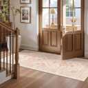 Runner Rug 2x6, Non Slip Washable Rugs for Laundry Room, Runners for Hallways, Low Pile Vintage Soft Rugs for Living Room, Kitchen Bathroom, Bedroom Rug(Pink)