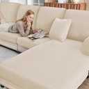 BT.WA Sectional Couch Covers for Sofa Cushion L Shaped Couch Cover Washable Soft Couch Cushion Covers Stretch Sofa Slipcovers(2-Piece for Sofa Armrest Cover, Natural)