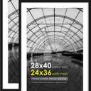28x40 Picture Frame Black 2 Pack, Display Pictures 24x36 with Mat or 28 x 40 Without Mat, Classic Poster Frame for Horizontal or Vertical Wall Mountin